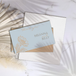 Minimalistische Blumenhochzeit Dankeschön-Karte