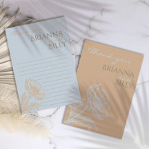 Minimalistische Blumenhochzeit Dankeschön-Karte