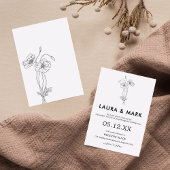 Minimalistische Blumenhochzeit Einladung