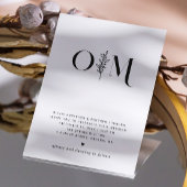 Minimalistische Blumenhochzeit | Elegantes Schwarz Einladung