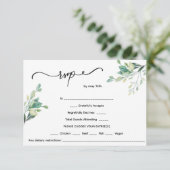 Minimalistische Blumenhochzeit RSVP Karte (Stehend Vorderseite)