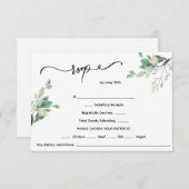 Minimalistische Blumenhochzeit RSVP Karte (Vorne/Hinten)