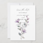 Minimalistische Blumenhochzeit Save The Date (Vorderseite)