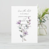 Minimalistische Blumenhochzeit Save The Date (Stehend Vorderseite)