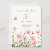 Minimalistische Blumenhochzeit Save The Date (Vorderseite)