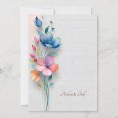 Minimalistische Blumenhochzeit Save The Date (Rückseite)