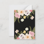 Minimalistische Blumenhochzeit | Schwarz-Weiß-Eleg Mitteilungskarte (Rückseite)