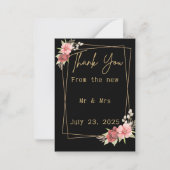 Minimalistische Blumenhochzeit | Schwarz-Weiß-Eleg Mitteilungskarte (Vorderseite)