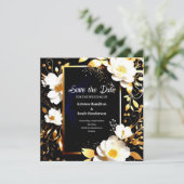 Minimalistische Blumenhochzeit Speichern Sie die D Save The Date (Stehend Vorderseite)