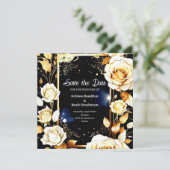 Minimalistische Blumenhochzeit Speichern Sie die D Save The Date (Stehend Vorderseite)