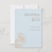 Minimalistische Blumenhochzeit speichert das Datum Save The Date (Vorderseite)