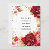 Minimalistische Blumenhochzeit speichert die Datum Save The Date (Vorderseite)