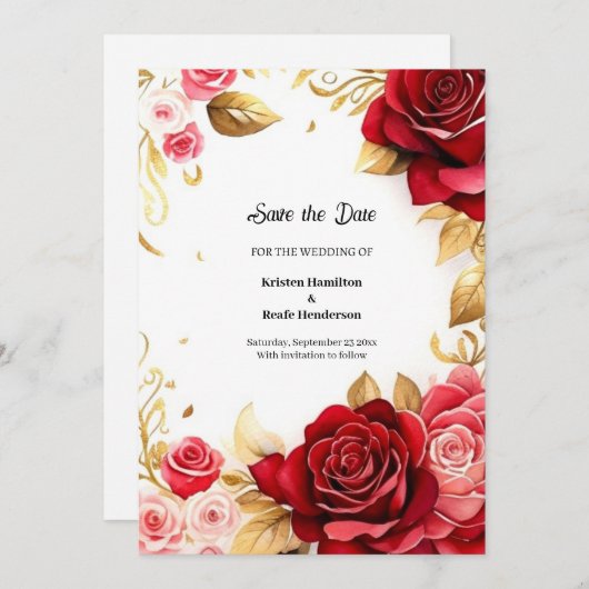 Minimalistische Blumenhochzeit speichert die Datum Save The Date (Vorne/Hinten)