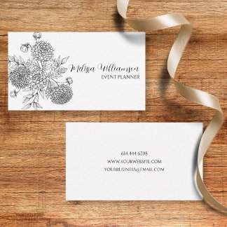 Minimalistische Blumenillustration Visitenkarte