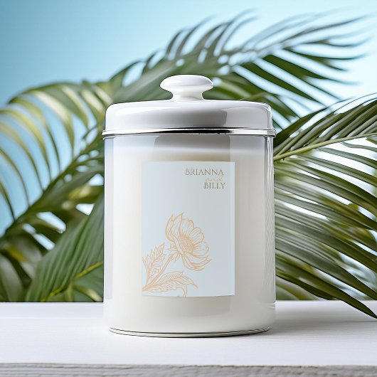 Minimalistische Blumenkerze Lebensmitteletikett