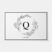 Minimalistische Blumenkreislaufmonogramm Fußmatte (Vorderseite)