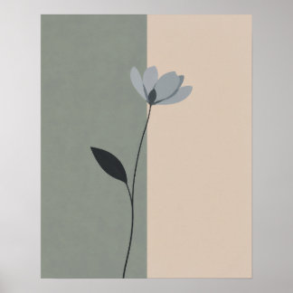 Minimalistische Blumenkunst für Zuhause Poster
