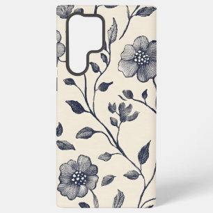 Minimalistische Blumenlinie Botanisch elegant Samsung Galaxy Hülle