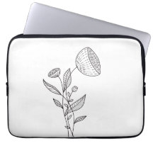 Minimalistische Blumenlinie Schwarz-Weiß