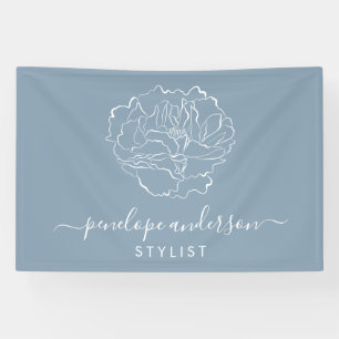 Minimalistische Blumenliniengrafik-Typografie Dust Banner