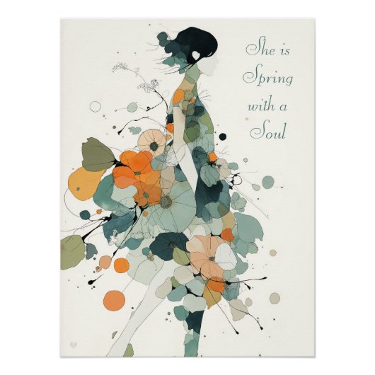 Minimalistische Blumenmauer Art Drucken 1 Poster (Vorderseite)