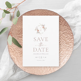 Minimalistische Blumenmonogramm-Hochzeitseinladung Einladung