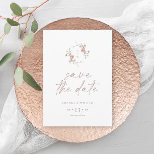 Minimalistische Blumenmonogramm-Hochzeitseinladung Einladung