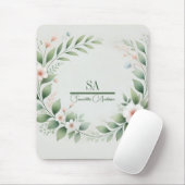 Minimalistische Blumenmousepad | Personalisierte M Mousepad (Mit Mouse)