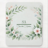 Minimalistische Blumenmousepad | Personalisierte M Mousepad (Vorne)