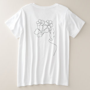 Minimalistische Blumenmutter am Lago Maggiore T -  Große Größe T-Shirt