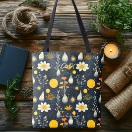 Minimalistische Blumensonne Wellness Totbeutel Tasche