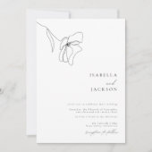 Minimalistische Blumenstrauß Kunst Einladung (Vorderseite)