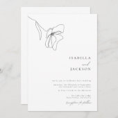 Minimalistische Blumenstrauß Kunst Einladung (Vorne/Hinten)