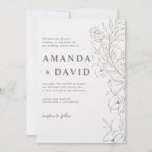 Minimalistische Blumenstrauß Kunst Einladung (Vorderseite)