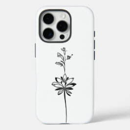 "Minimalistische Blumenstrauß-Linie" Elegantes Des iPhone 16 Pro Hülle
