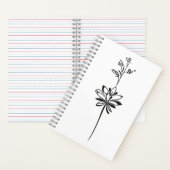 "Minimalistische Blumenstrauß-Linie" Elegantes Des Notizblock (Innen)