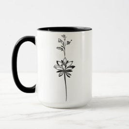 "Minimalistische Blumenstrauß-Linie" Elegantes Des Tasse