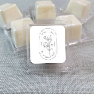 Minimalistische Blumenverpackung für kleine Untern Quadratischer Aufkleber