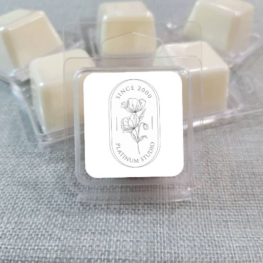 Minimalistische Blumenverpackung für kleine Untern Quadratischer Aufkleber