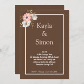 Minimalistische Blumenwetterfestung Einladung (Vorne/Hinten)