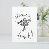 Minimalistische Blumenzeichnung Dankeskarte (Stehend Vorderseite)