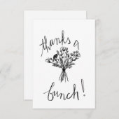 Minimalistische Blumenzeichnung Dankeskarte (Vorne/Hinten)