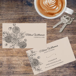 Minimalistische Blumenzeilendarstellung Visitenkarte