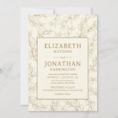 Minimalistische Blumenzellenhochzeit Einladung (Vorderseite)