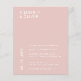 Minimalistische Blush-Einladung