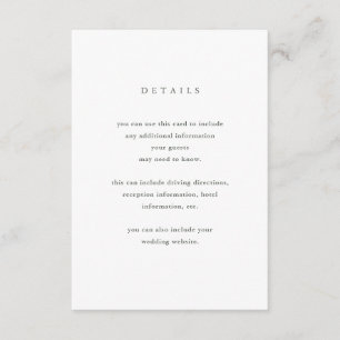 Minimalistische Blüte Angaben zum Hochzeitgast Begleitkarte