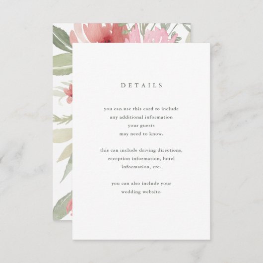 Minimalistische Blüte | Angaben zum Hochzeitgast Begleitkarte (Vorne/Hinten)