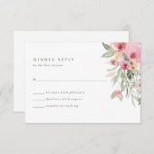 Minimalistische Blüte | Hochzeitsreaktion RSVP Karte (Vorne/Hinten)