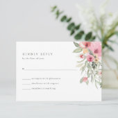 Minimalistische Blüte | Hochzeitsreaktion RSVP Karte (Stehend Vorderseite)