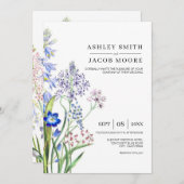 Minimalistische Blütenblatthochzeit Einladung (Vorne/Hinten)